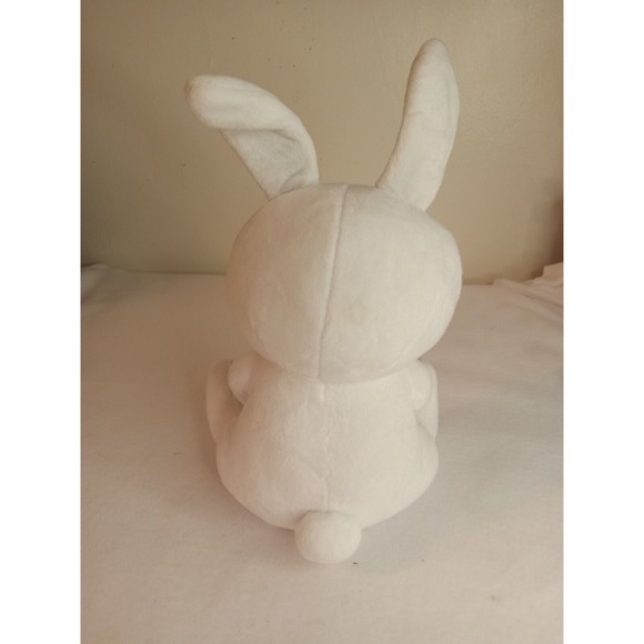 RABBIT WHITE AND PINK,  ONE ZO , PLUSH STUFFED ANIMAL TOY,  11" INC - Picture 3 of 4